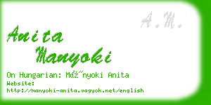 anita manyoki business card